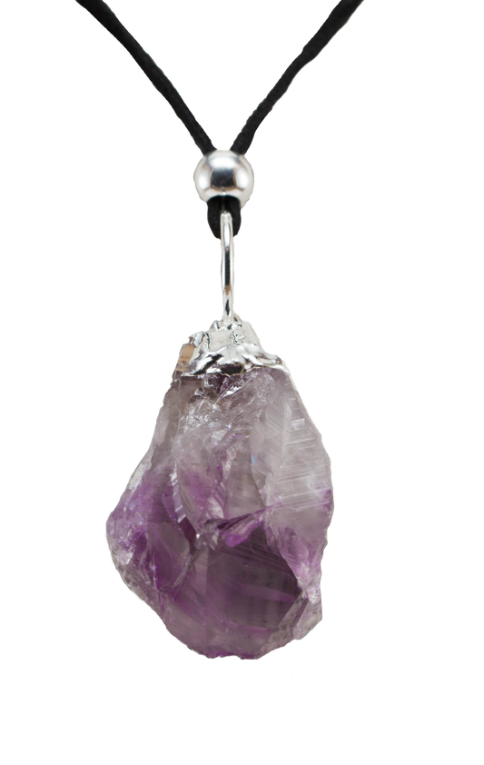 Amethyst Point with Leather Necklace